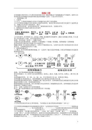 高中生物 专题2 细胞工程导学案1 新人教版选修3-新人教版高二选修3生物学案