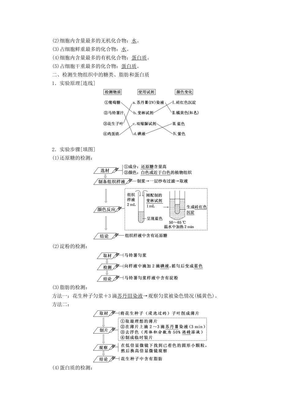高中生物 第2章 第1节 细胞中的元素和化合物教学案（含解析）新人教版必修1-新人教版高一必修1生物教学案_第2页
