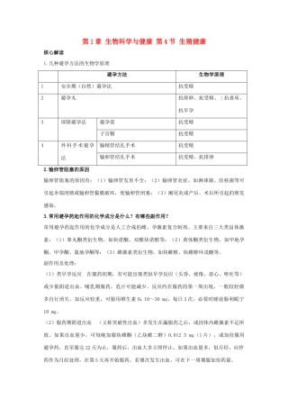 高中生物 第1章 生物科学与健康 第4节 生殖健康导学案 新人教版选修2-新人教版高二选修2生物学案