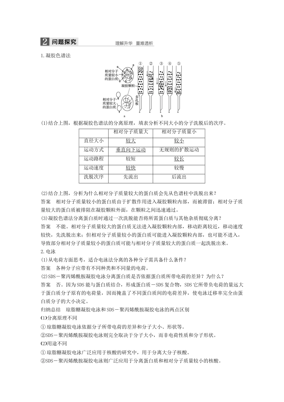 高中生物 专题5 DNA和蛋白质技术 第15课时 血红蛋白的提取和分离同步备课教学案 新人教版选修1-新人教版高二选修1生物教学案_第2页