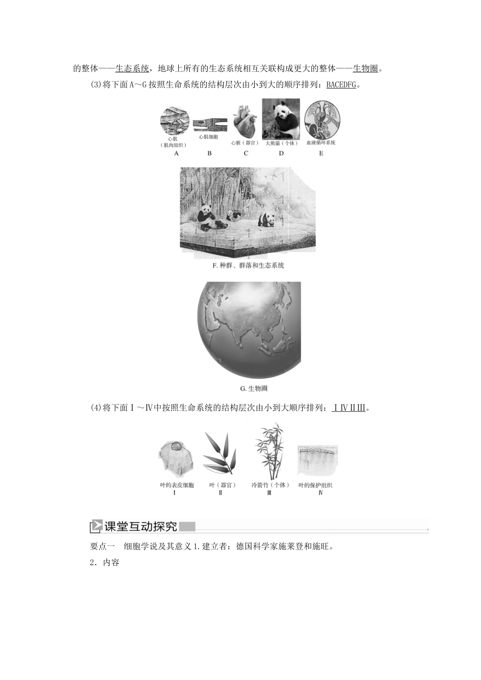 高中生物 第1章 走近细胞 1-1 细胞是生命活动的基本单位教学案 新人教版必修1-新人教版高一必修1生物教学案_第3页