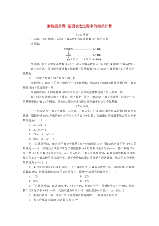 高中生物 第4章 基因的表达 素能提升课 基因表达过程中的相关计算教学案 新人教版必修第二册-新人教版高一第二册生物教学案