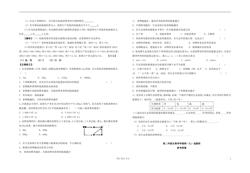 高中生物 导学指引16 必修3_第2页
