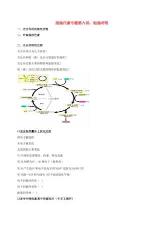 高中生物 光合作用（二）素材 新人教版必修1-新人教版高一必修1生物素材