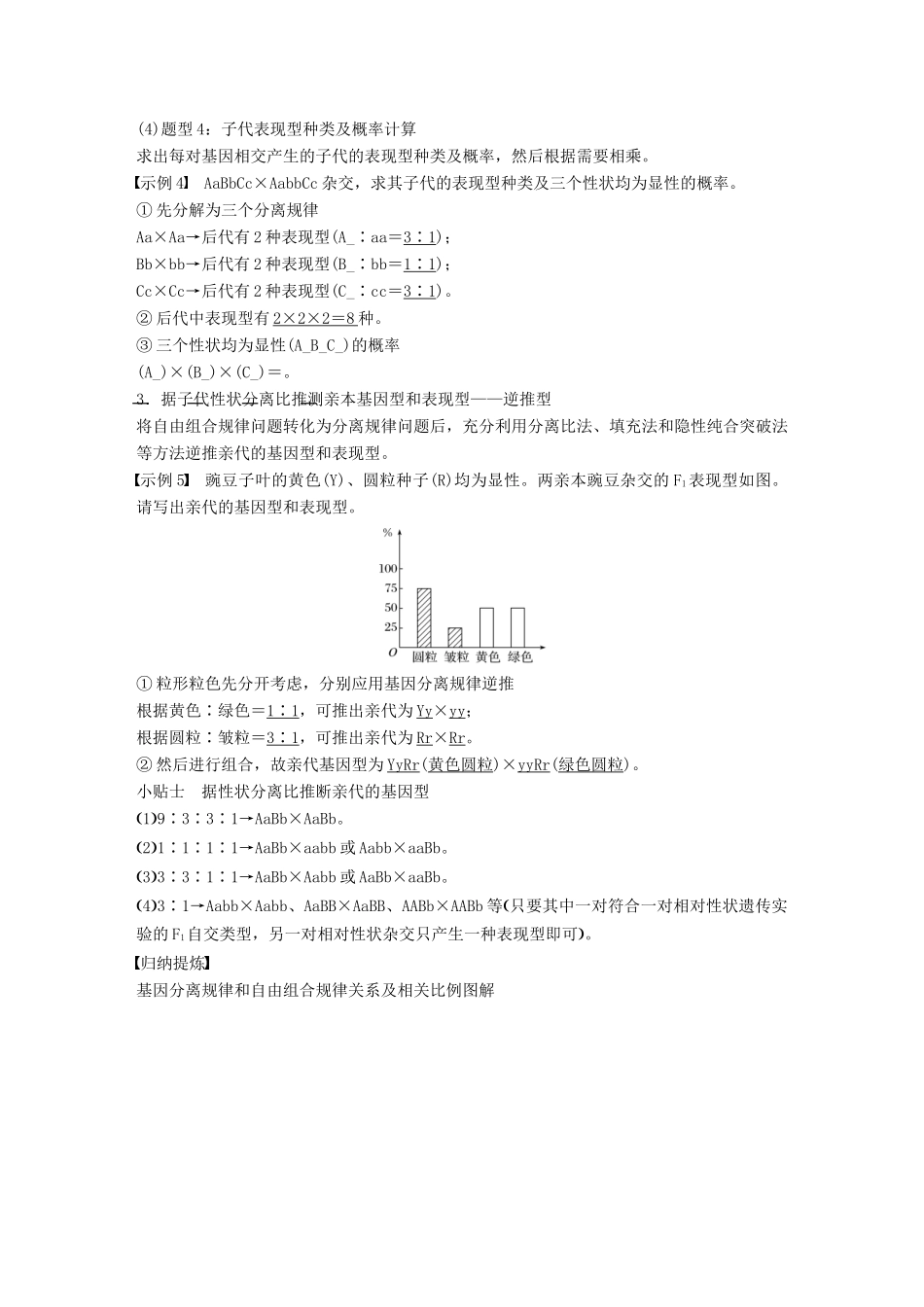 高中生物 第4章 遗传信息的传递规律 第16课时 基因的自由组合规律(Ⅱ)教学案 北师大版必修2-北师大版高一必修2生物教学案_第2页