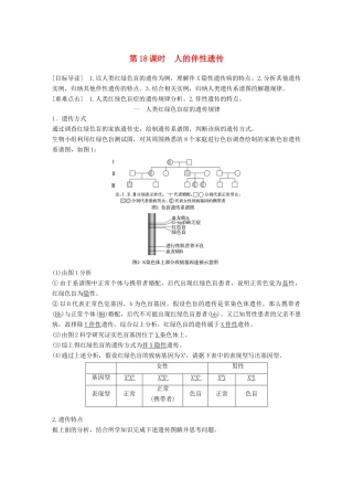 高中生物 第4章 遗传信息的传递规律 第18课时 人的伴性遗传教学案 北师大版必修2-北师大版高一必修2生物教学案