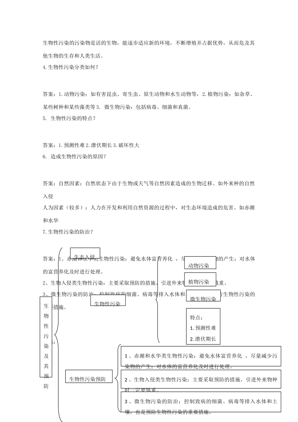 高中生物 第二单元 生物科学与环境保护 第一章 生物污染与生物净化 2.1.1 生物性污染（1）学案 中图版选修2-中图版高二选修2生物学案_第2页