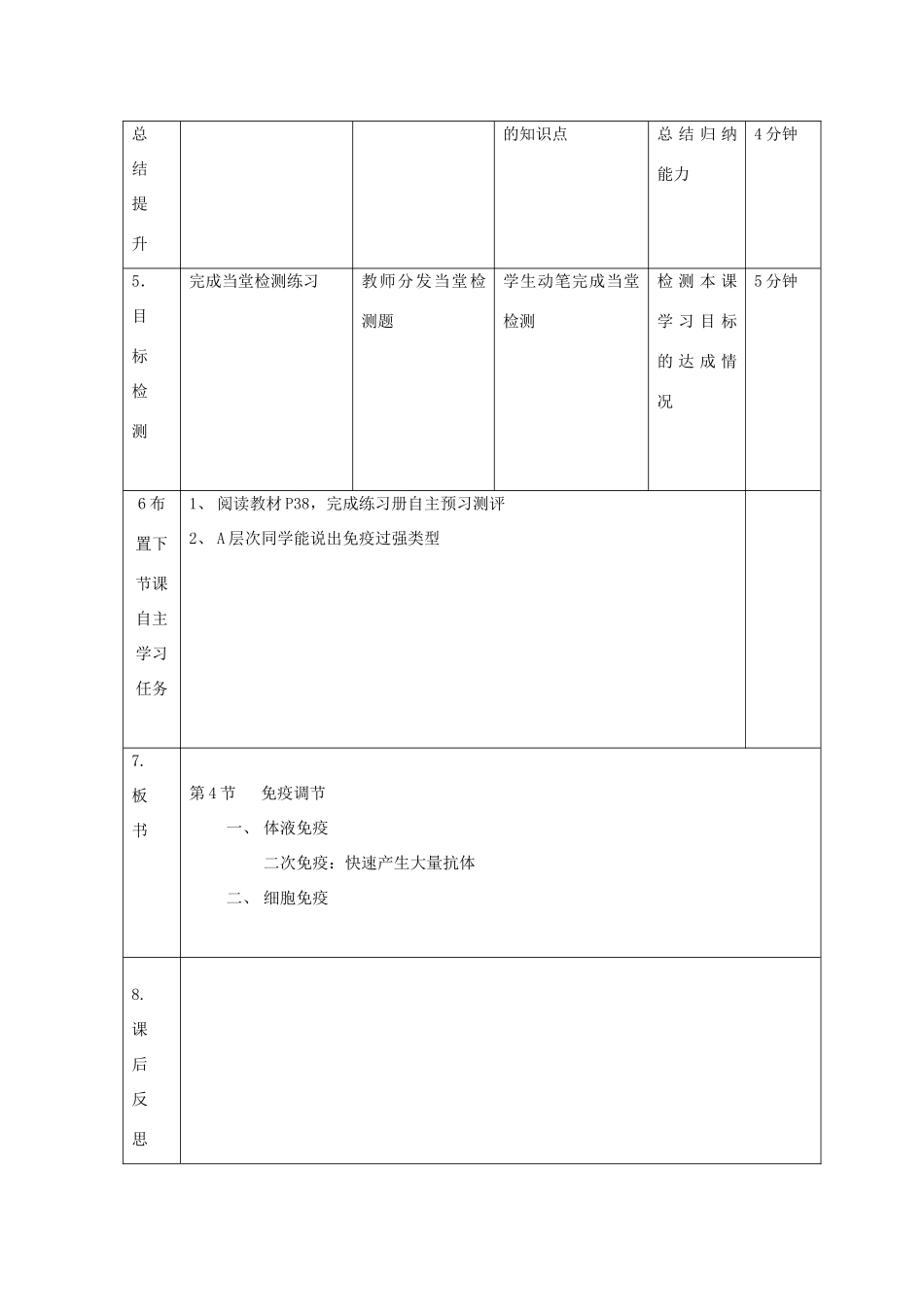 高中生物 第二章 动物和人体生命活动的调节 2.4 免疫调节2教案 新人教版必修3-新人教版高二必修3生物教案_第2页