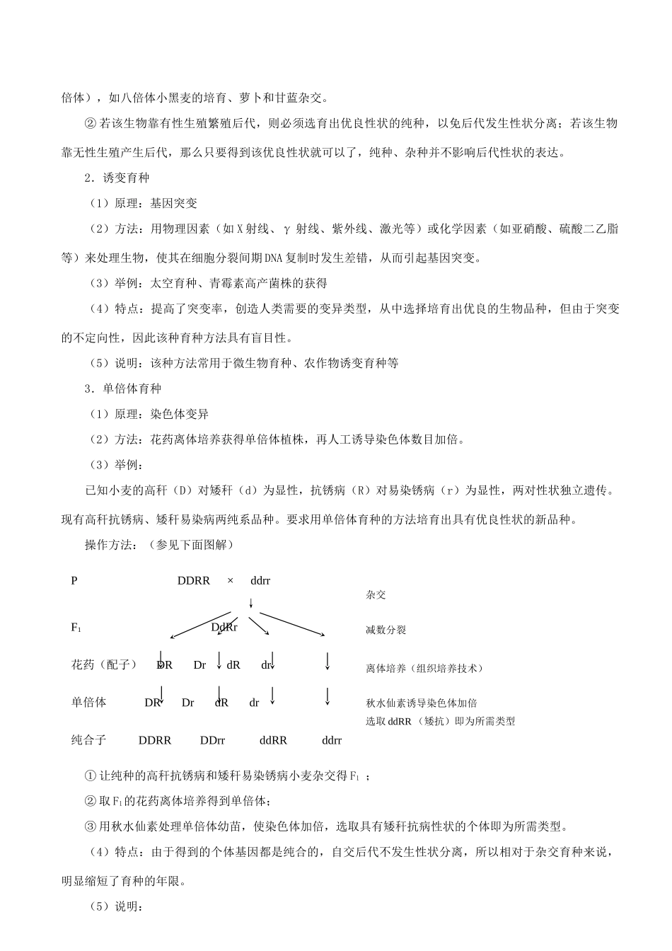 高中生物 教材中的育种知识素材 新人教版_第2页