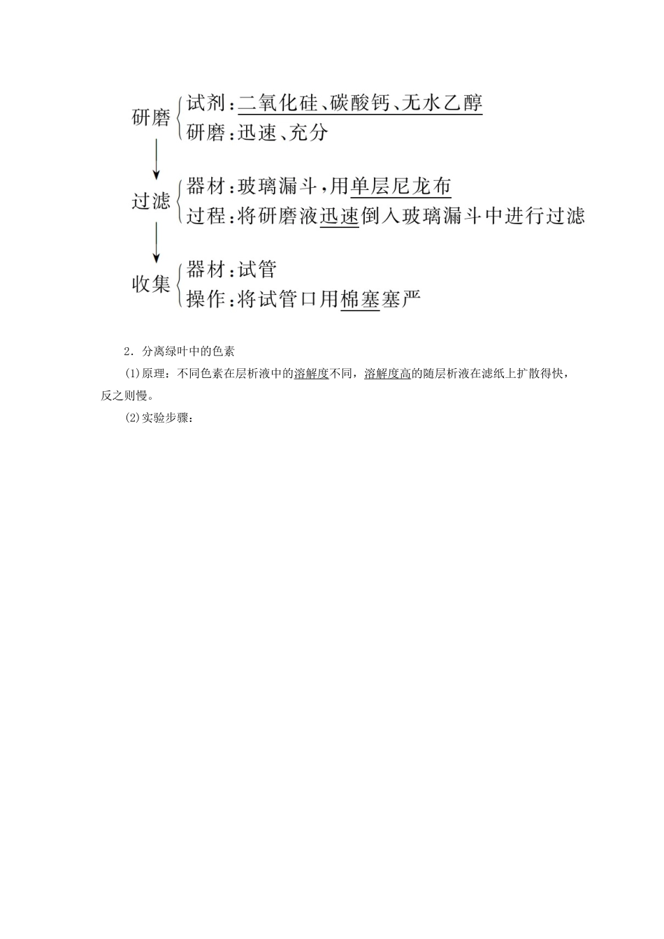 高中生物 第5章 细胞的能量供应和利用 5-4-1 捕获光能的色素和结构教学案 新人教版必修1-新人教版高一必修1生物教学案_第2页
