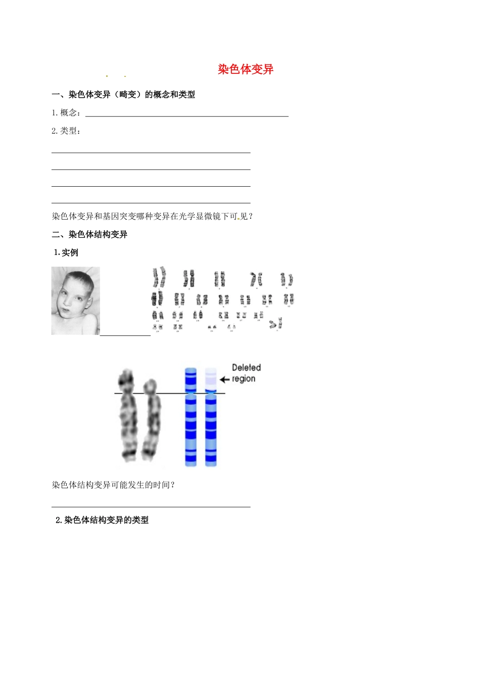 高中生物 染色体变异素材 新人教版必修2-新人教版高一必修2生物素材_第1页