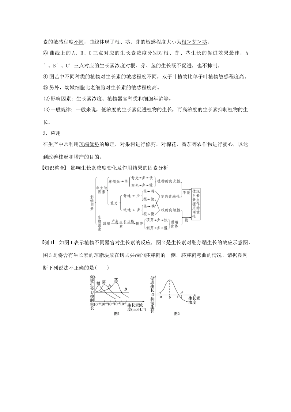 高中生物 第二章 生物个体的稳态 第四节 植物生命活动的调节 第2课时学案 苏教版必修3-苏教版高一必修3生物学案_第2页