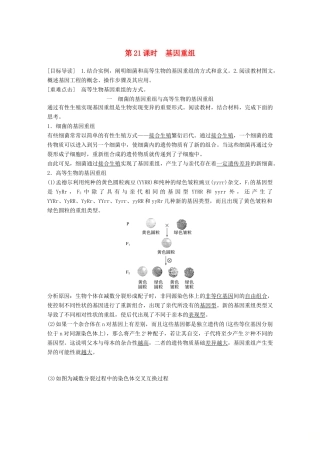 高中生物 第5章 遗传信息的改变 第21课时 基因重组教学案 北师大版必修2-北师大版高一必修2生物教学案