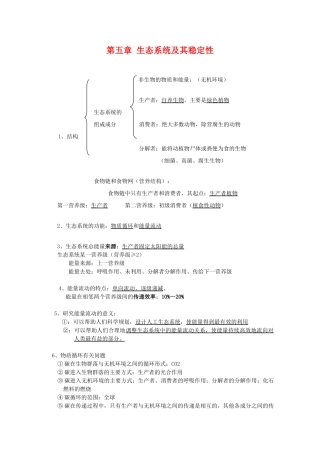 高中生物 第5章《生态系统及其稳定性》素材（1） 新人教版必修3
