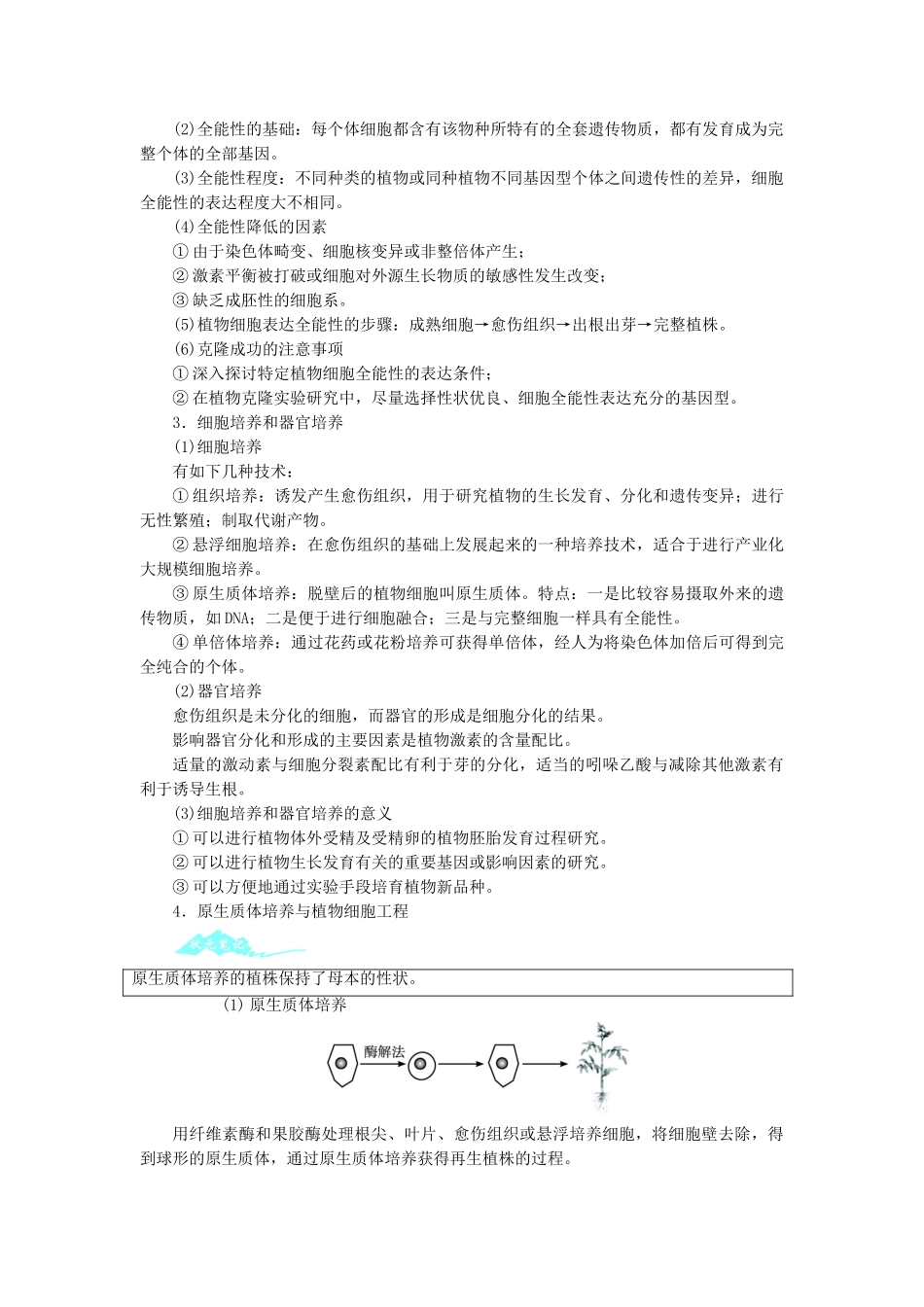 高中生物 第二章 克隆技术 第二节 植物的克隆学案 浙科版选修3-浙科版高二选修3生物学案_第2页