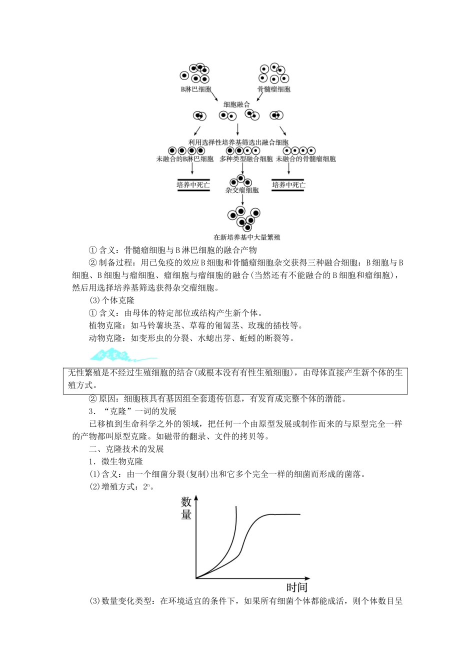 高中生物 第二章 克隆技术 第一节 什么是克隆学案 浙科版选修3-浙科版高二选修3生物学案_第2页
