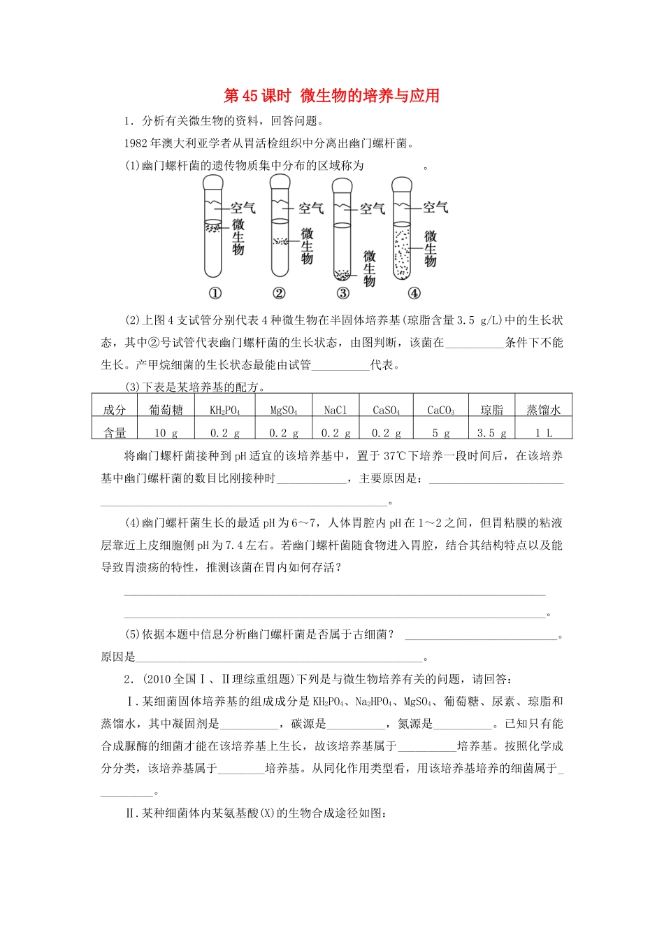 高中生物 第二专题 微生物的培养与应用素材 新人教版必修1_第1页