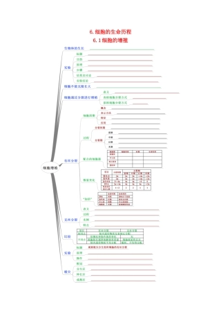 高中生物 思维导图在生物中的应用 6.细胞的生命历程知识点-人教版高一全册生物素材