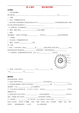 高中生物 微生物的类群学案 新人教版选修3-新人教版高二选修3生物学案