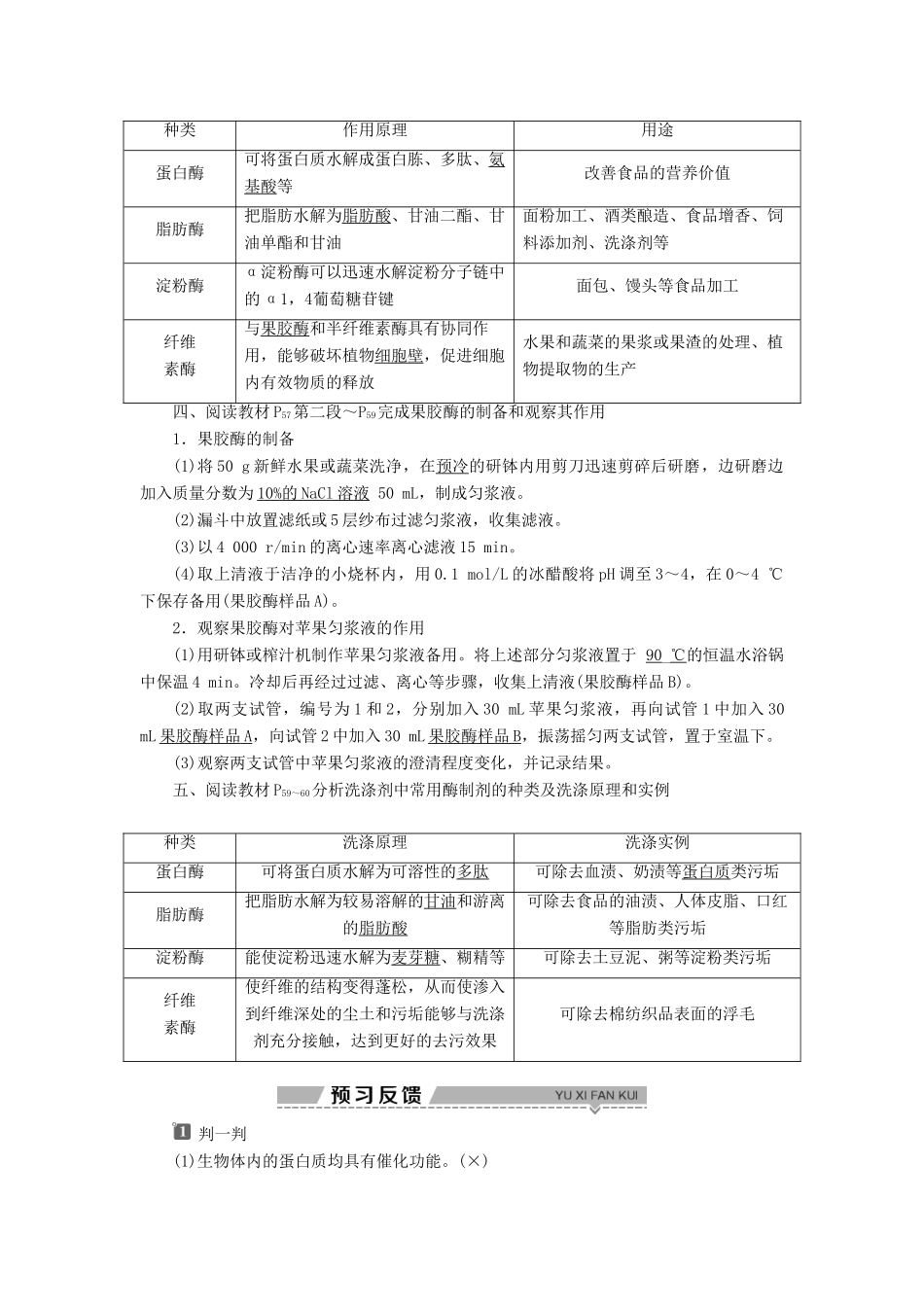 高中生物 第三章 酶的应用技术实践 第一节 酶的制备和应用学案 苏教版选修1-苏教版高二选修1生物学案_第2页