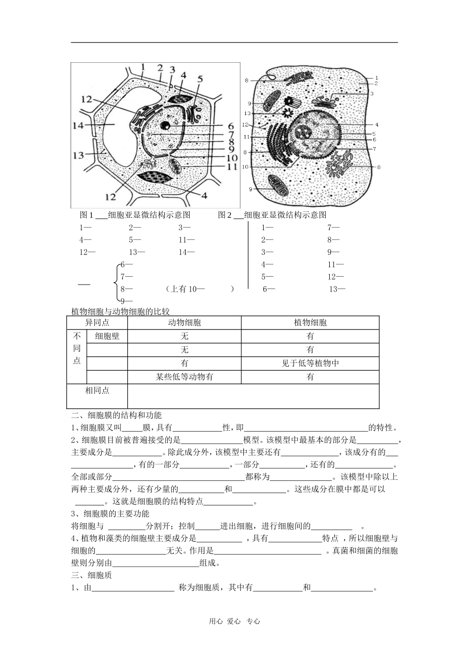 高中生物 第二章细胞结构 导学案 浙科版必修1_第2页