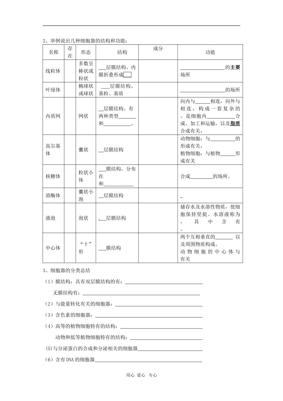 高中生物 第二章细胞结构 导学案 浙科版必修1_第3页