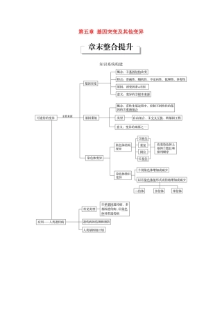 高中生物 第五章 基因突变及其他变异章末整合提升教学案 新人教版必修2-新人教版高一必修2生物教学案