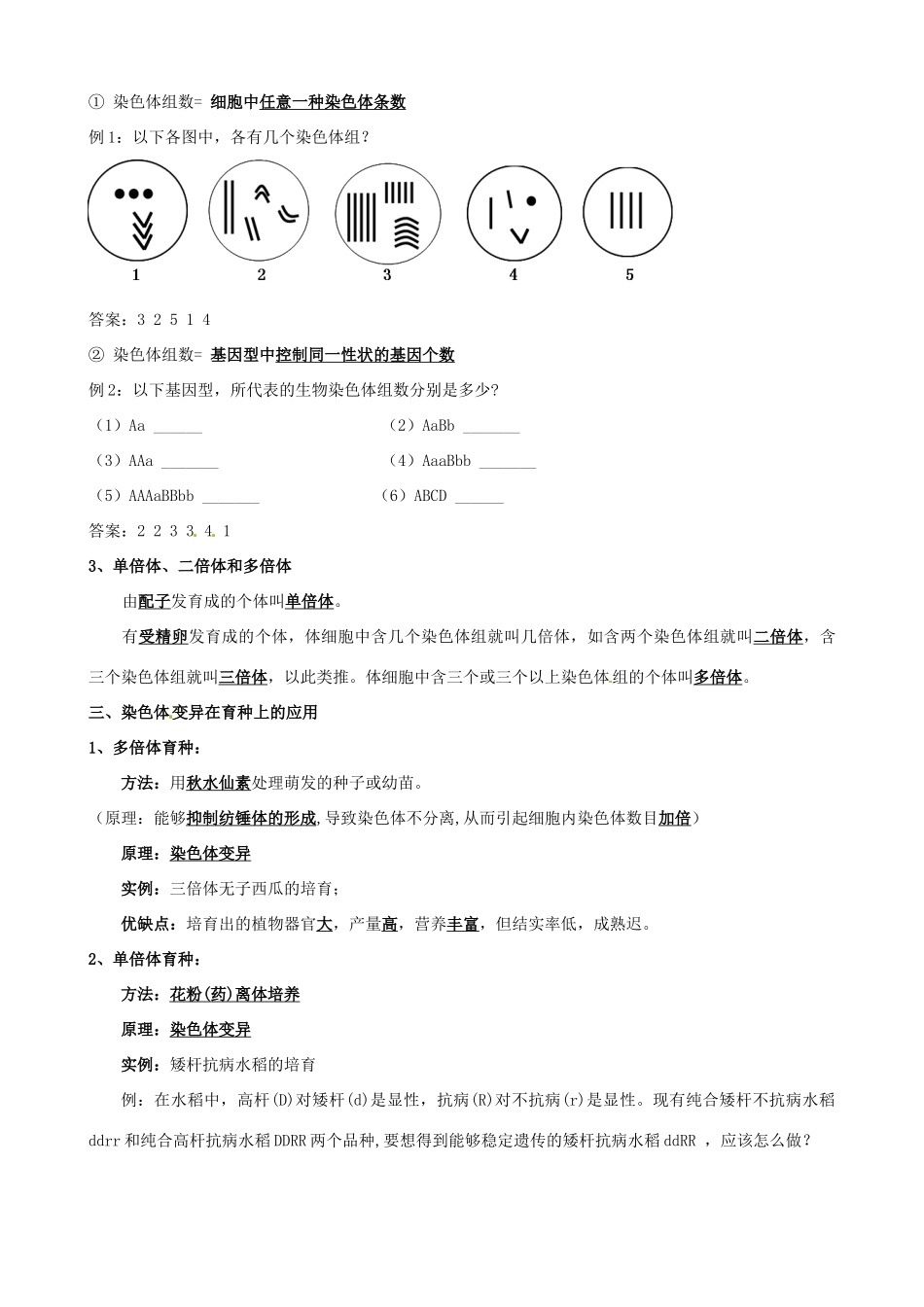 高中生物 第五章 基因突变及其他变异知识提纲 新人教版必修2-新人教版高一必修2生物素材_第3页