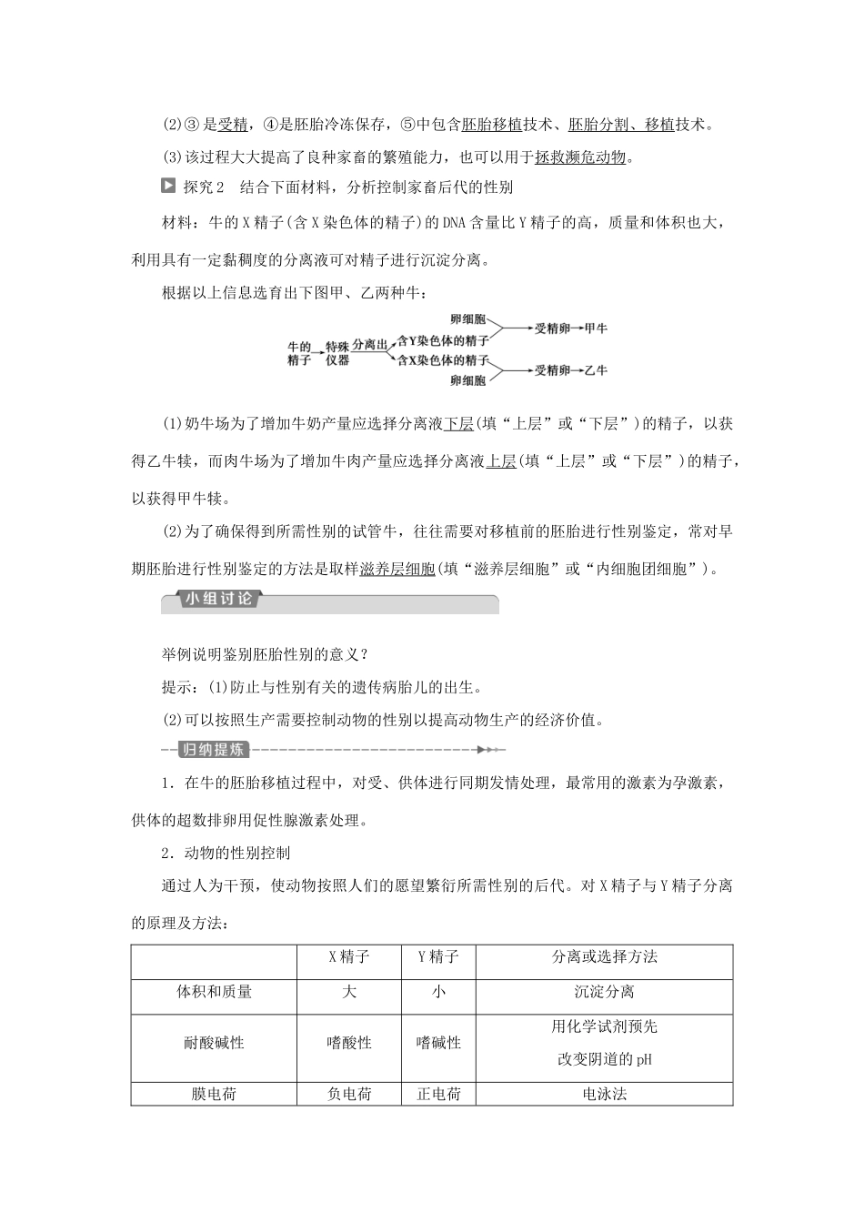 高中生物 第三章 胚胎工程 第二节 胚胎工程及其应用 第2课时 胚胎工程的应用学案 苏教版选修3-苏教版高二选修3生物学案_第3页