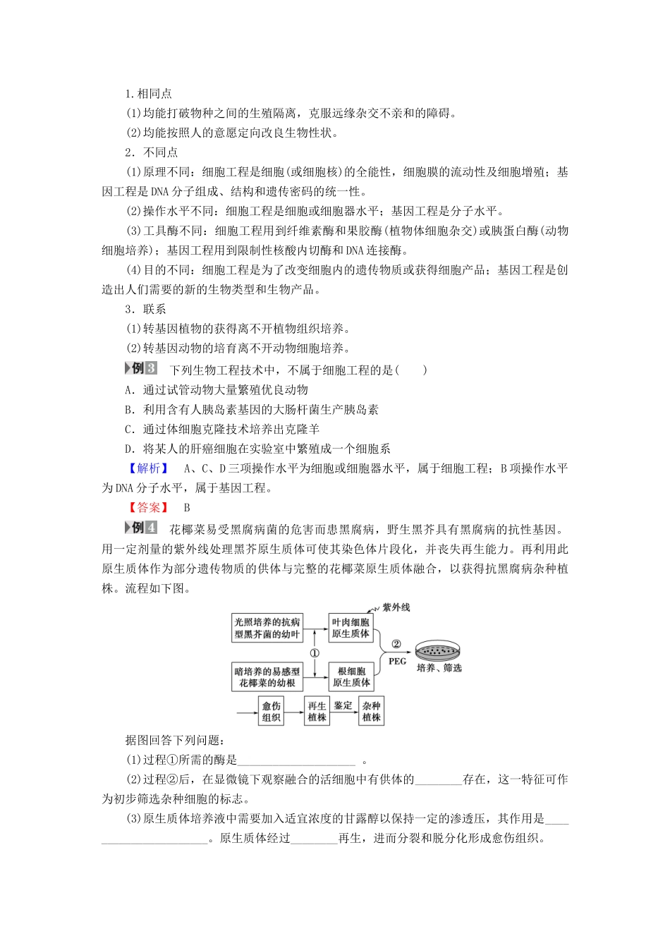 高中生物 专题归纳提升2 克隆技术教案 浙科版选修3-浙科版高中选修3生物教案_第2页