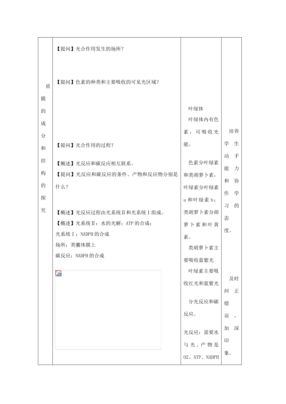 高中生物《光合作用》教案1 浙教版必修1_第3页