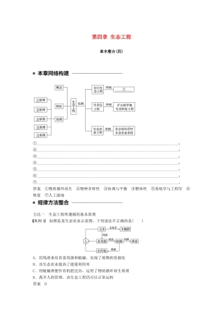 高中生物 第四章 生态工程章末整合学案 苏教版选修3-苏教版高二选修3生物学案