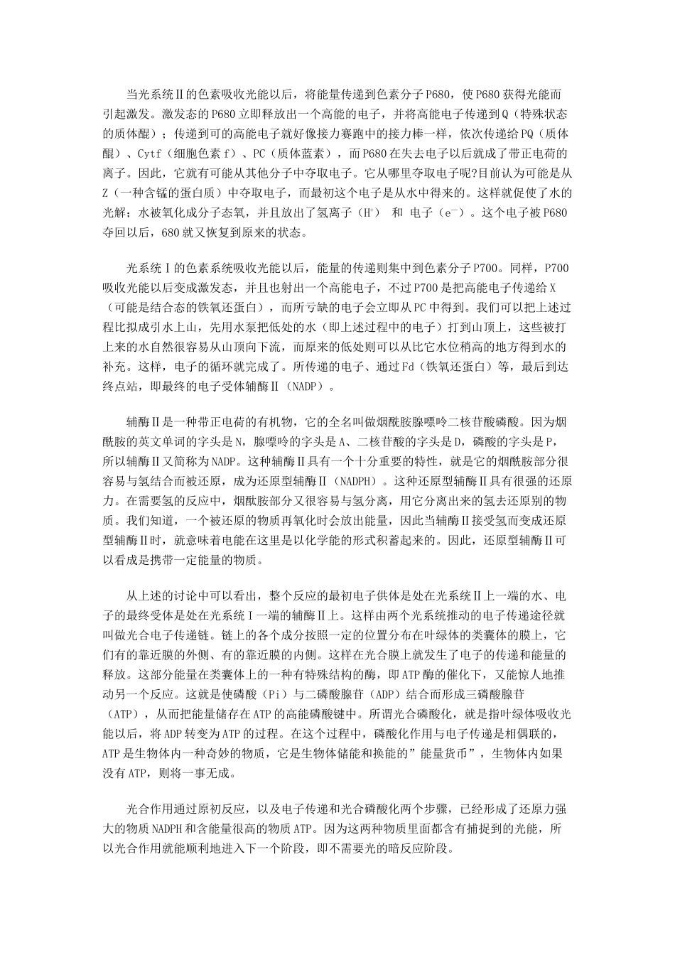 高中生物《光合作用》文字素材1 浙教版必修1_第2页