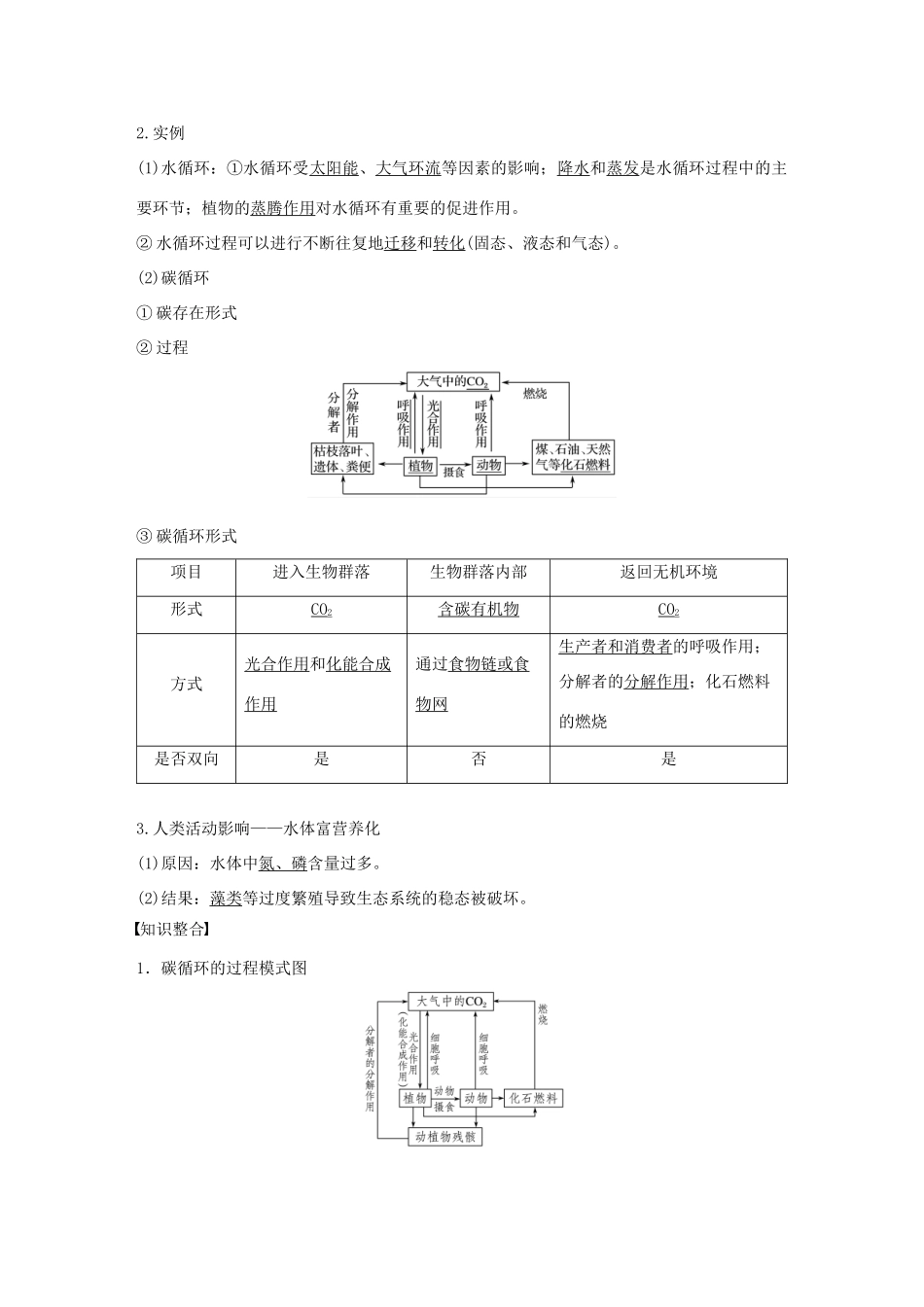 高中生物 第四章 生态系统的稳态 第二节 生态系统稳态的维持 第2课时学案 苏教版必修3-苏教版高一必修3生物学案_第2页