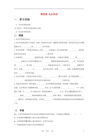 高中生物《光合作用-过程》学案13 苏教版必修1