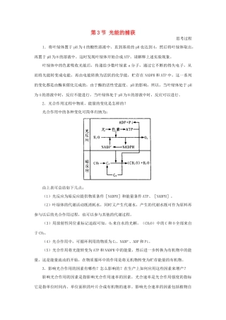 高中生物《光能的捕获》文字素材5 中图版必修1