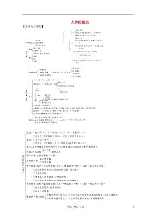 高中生物 第8章 人体的稳态全套导学案 新人教版必修1