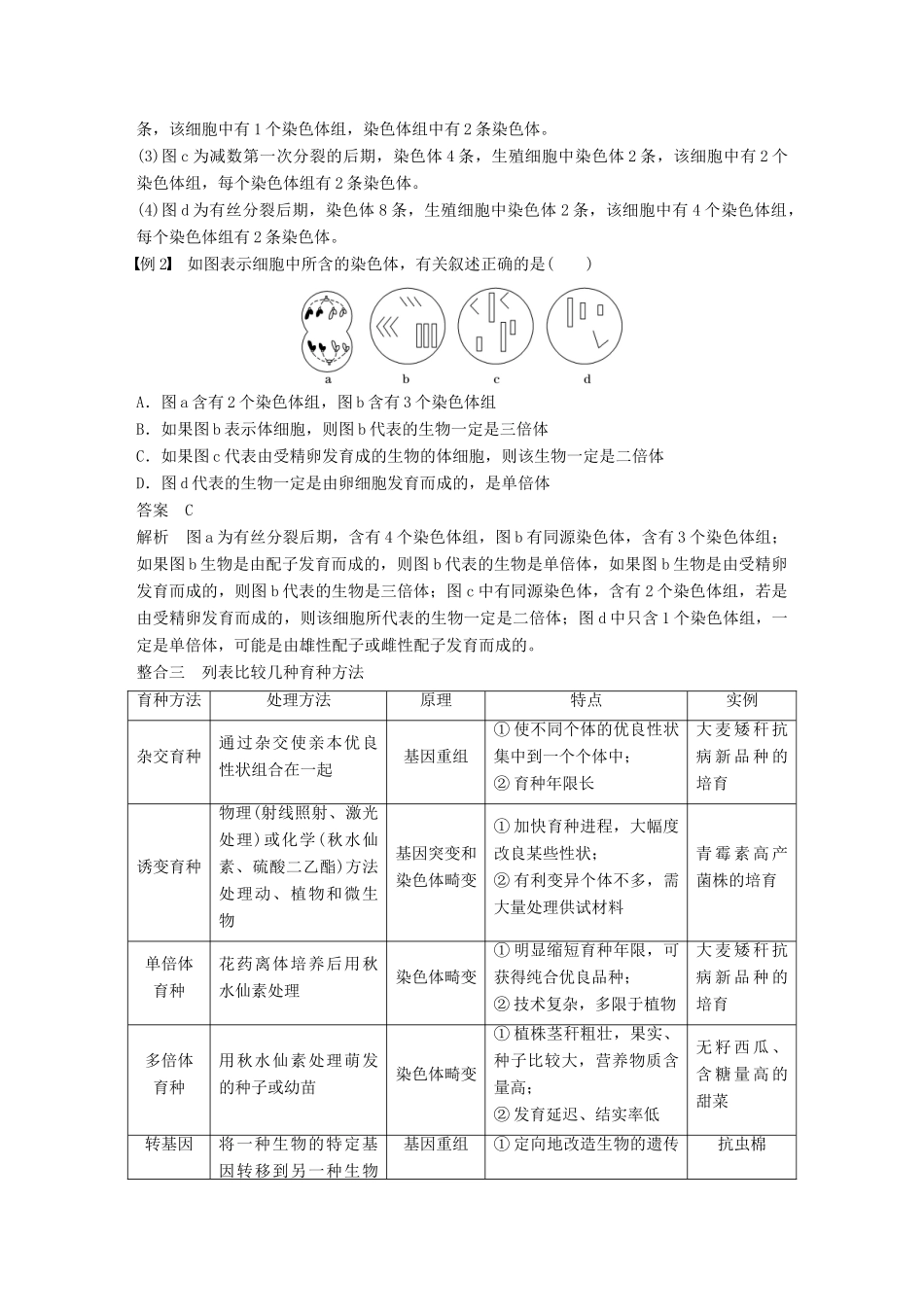 高中生物 第四章 生物的变异章末整合提升教学案 浙科版必修2-浙科版高一必修2生物教学案_第3页