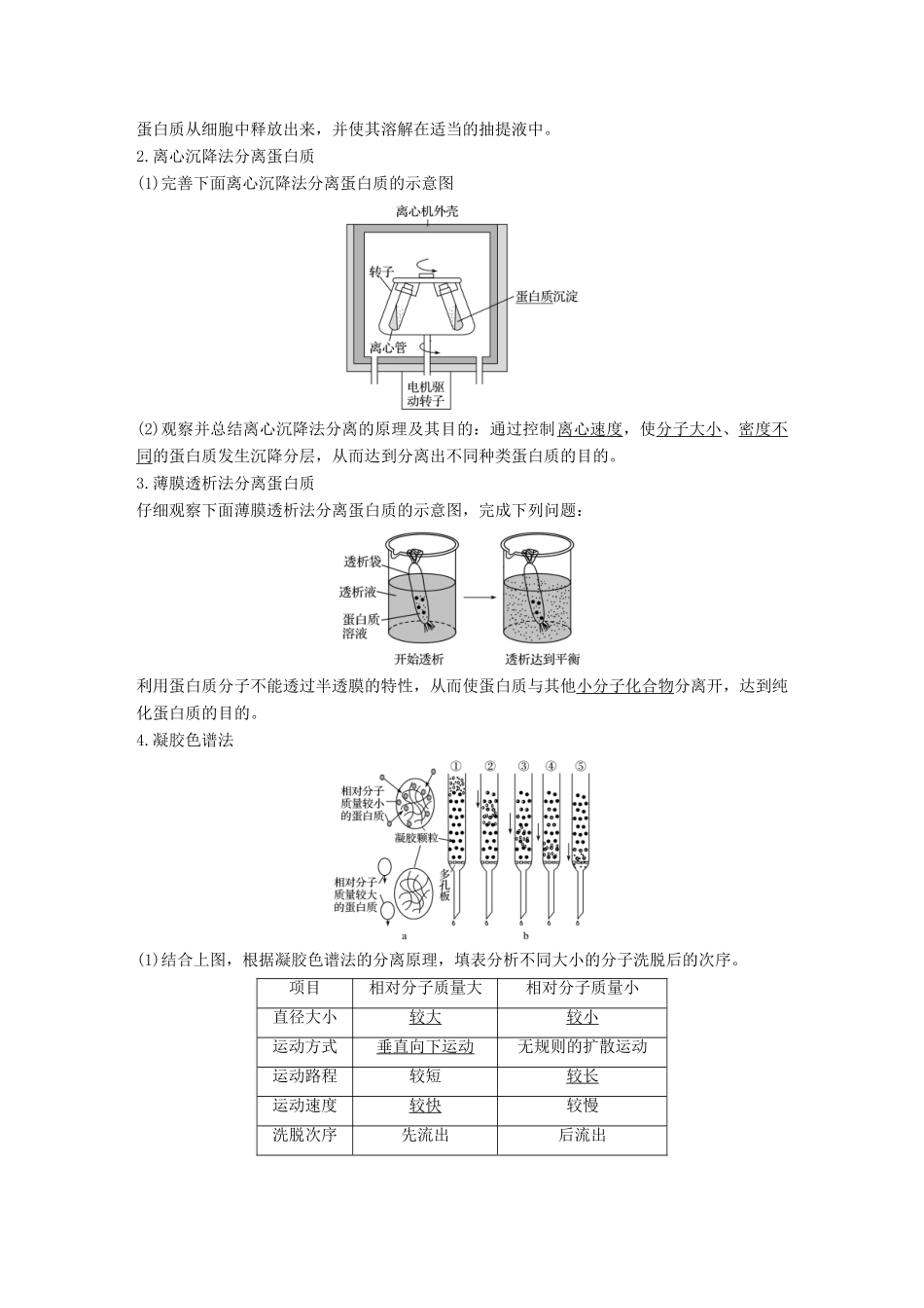 高中生物 第四章 生物化学与分子生物学技术实践 第9课时 生物成分的分离与测定技术同步备课教学案 苏教版选修1-苏教版高二选修1生物教学案_第2页