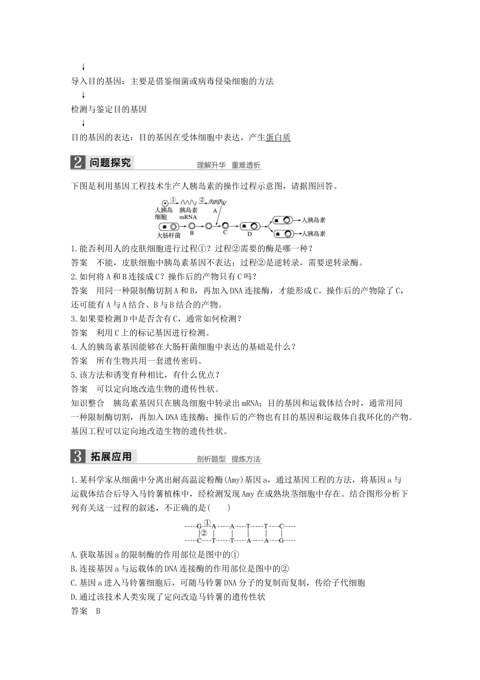 高中生物 第四章 遗传的分子基础 第四节 基因突变和基因重组 第2课时教学案 苏教版必修2-苏教版高一必修2生物教学案_第2页