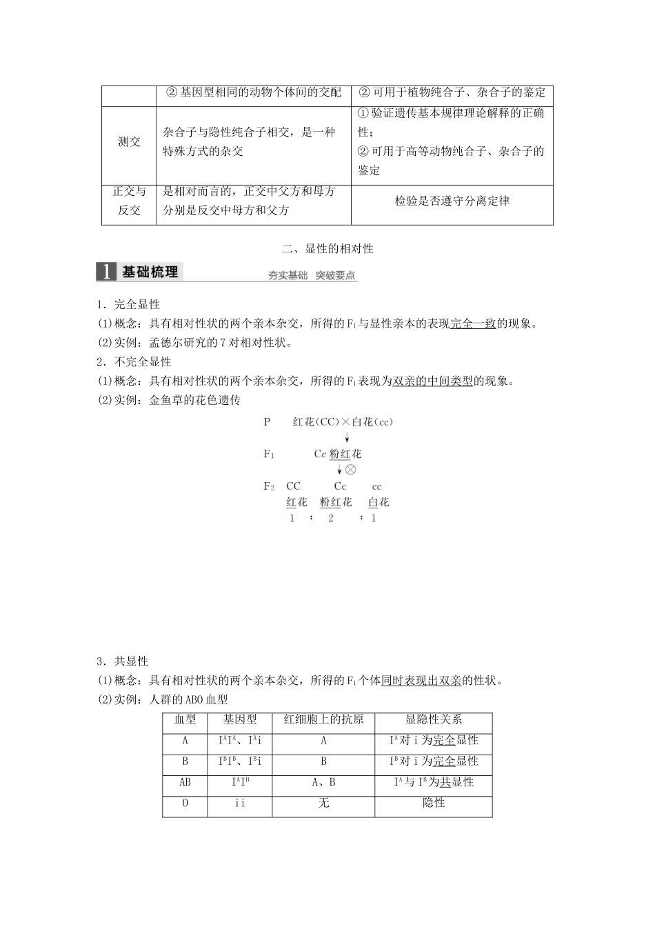 高中生物 第一章 孟德尔定律 第一节 分离定律（Ⅱ）教学案 浙科版必修2-浙科版高一必修2生物教学案_第3页