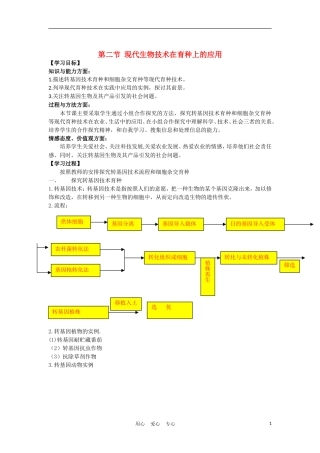 高中生物《现代生物技术在育种上的应用》学案1 新人教版选修2