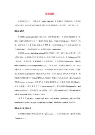 高中生物《原核细胞》文字素材3 浙教版必修1