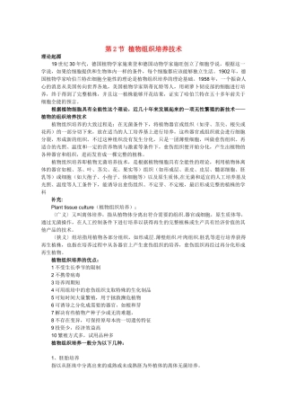 高中生物《植物组织培养技术》文字素材22 苏教版选修1