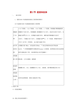 高中生物： 332 疫苗和抗体（素材）中图版选修2
