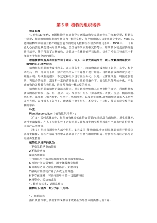 高中生物： 第5章 植物的组织培养（素材）中图版选修1