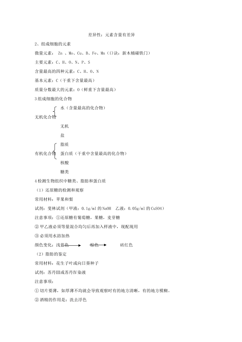 高中生物素材 高一过关必备_第3页
