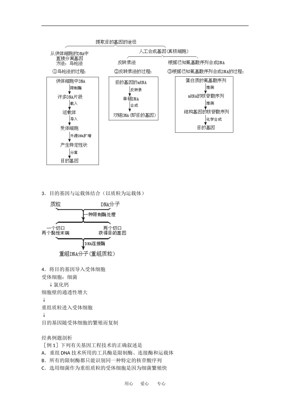 高中生物：1.2 基因工程的基本操作程序 学案新人教版选修3_第3页