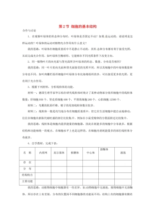 高中生物：1.2.2《细胞的基本结构》素材（3）（中图版必修1）