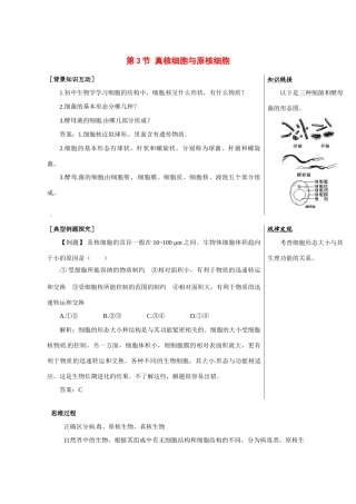 高中生物：1.2.3《真核细胞与原核细胞》素材（3）（中图版必修1）